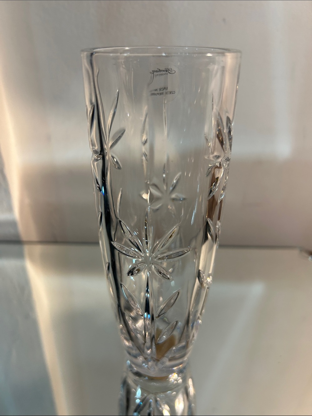 Gorham crystal bud vase 6”